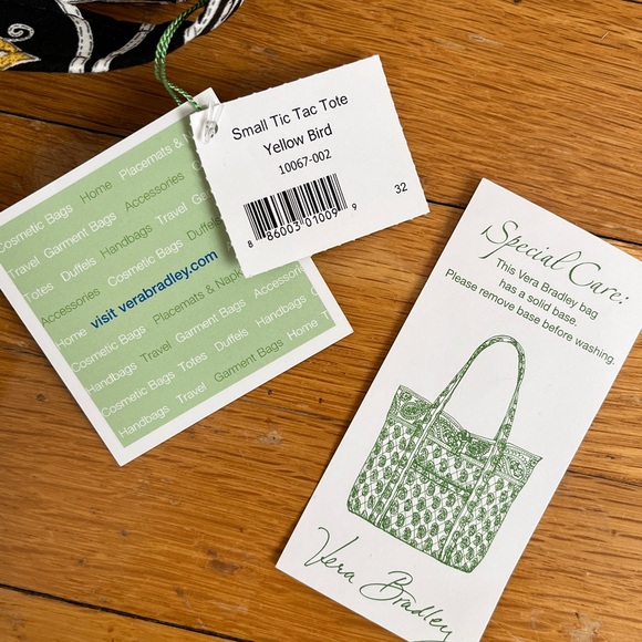 Vera Bradley NWT Small Tic Tac Tote Handbag Purse Mini Tote in Yellow Bird - Picture 7 of 10
